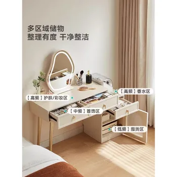 Комод для спальни Lin's Wood French light в роскошном кремовом стиле, комод, шкаф для хранения, простой столик для макияжа