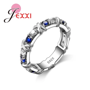 Красочные элегантные кольца для дам Оптовая цена Модное серебро 925 пробы с высококачественным хрусталем Austrain для женщин