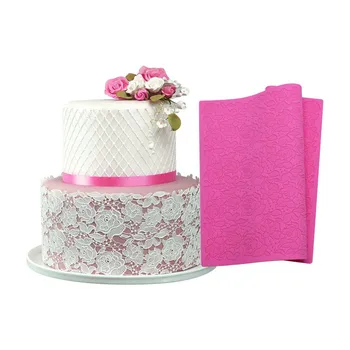 Кружевной силиконовый коврик для торта с большим цветочным узором, Форма для украшения сахарных Кексов, Форма для украшения Свадебного Торта для выпечки