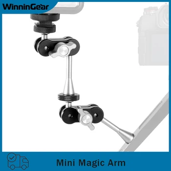 Мини-волшебная рука с двойной шаровой головкой, винт 1/4 дюйма для зеркальной камеры, штатив, клетка для камеры, светодиодная подсветка, микрофон, полевой монитор