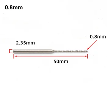 Мини-сверла Сверло Дерево Резина HSS 0,8 мм-2 мм Диаметр хвостовика 2,35 мм Длина 50 мм Серебро Универсальное Высокое качество