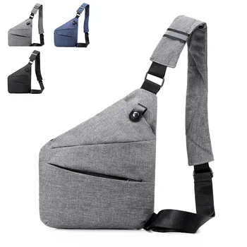 Мужская нагрудная сумка для отдыха, спортивная персональная сумка через плечо, цифровая сумка для хранения данных, сумка для легкого оружия из ткани Оксфорд, наплечная противоугонная сумка