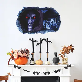 Наклейка на стену Жуткий Призрак, Надгробная плита, наклейка на стену, 3D Наклейка на Хэллоуин для водонепроницаемого съемного эффекта Привидения, наклейка на окно