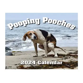 Настенный Календарь Funny Dog 2024, Подвесной Ежемесячный Годовой Настенный Календарь, Круглогодичный Календарь С января 2024 По декабрь 2024, Украшение Дома