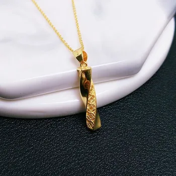 Настоящее желтое золото 18 Карат, подарок для счастливых мужчин и женщин, Пустотелая монета, витая полоса, столбик