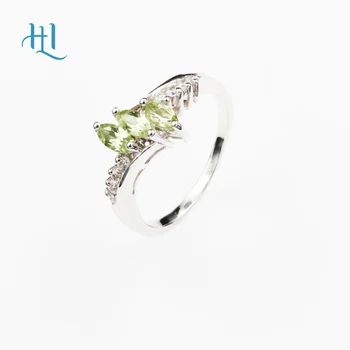 Натуральный зеленый перидот, драгоценный камень, серебро 925 пробы, простое кольцо, милый элегантный дизайн ювелирных украшений, подарок девушке на годовщину свадьбы