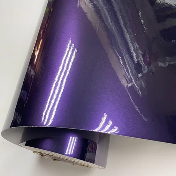 Новейшая высококачественная глянцевая металлическая полуночно-фиолетовая оберточная пленка Виниловая пленка для наклейки автомобиля фольгой без пузырьков