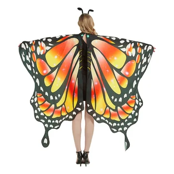 Новый плащ-бабочка Плащ-бабочка Градиентное Красочное Танцевальное украшение Крылья бабочки Женское выступление Желтый