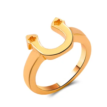 Открытое кольцо в виде подковы, геометрическое кольцо для женщин, модные кольца знаменитостей на указательный палец