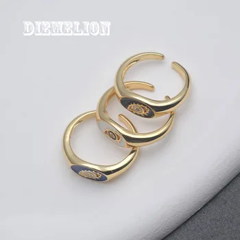 Панк-Эмалевые кольца для сглаза на палец для женщин, пара винтажных уникальных турецких украшений с цирконом, Регулируемое кольцо для глаз, украшения для свадебной вечеринки