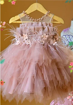 Платья для девочек в цветочек, Элегантная девушка-принцесса Для свадебной вечеринки, платья для первого причастия, Flower Girl