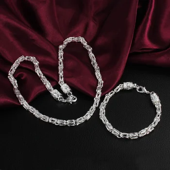Подвески Популярные ожерелья и браслеты из стерлингового серебра 925 пробы с геометрией 6 мм для мужчин и женщин, набор ювелирных украшений, модные рождественские подарки для вечеринок