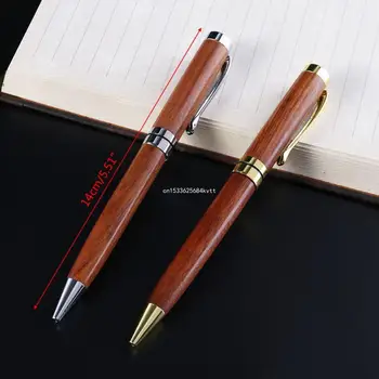 Роскошная Деревянная шариковая ручка ручной работы с твист-наконечником для офиса Стационарный челнок