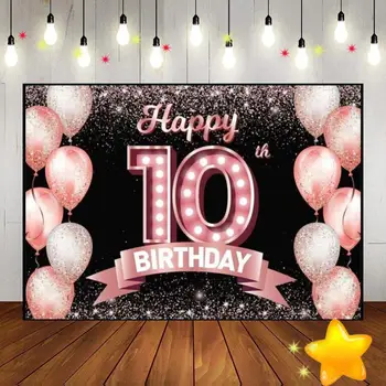 С 10-м Днем рождения, Фон принцессы с тортом, Hotwheels, Винтажный зеленый экран, Фоновые фотографии для вечеринок, Баннер с изображением мальчика