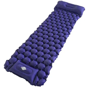 Самонадувающийся походный коврик, Водонепроницаемый спальный коврик с ножным насосом, Походный надувной матрас с подушкой, портативный надувной матрас