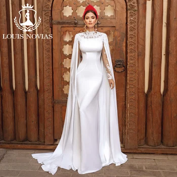 Свадебное платье Русалки с длинными рукавами LOUIS NOVIAS 2023, накидка Mit, королевское свадебное платье Vestidos De Novia