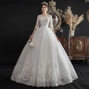Свадебное пышное тюлевое платье Макси невесты, сексуальное элегантное кружевное пышное платье с вышивкой, вечернее платье, платье для выпускного вечера, платья длиной до шлейфа