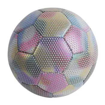Светоотражающий футбольный мяч для внутреннего и наружного использования Хорошая герметизация Футбольный тренировочный инструмент для подростков Взрослых и футбола