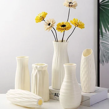 Скандинавская пластиковая ваза Простой Маленький Свежий цветочный горшок Бутылка для хранения цветов в гостиной Современное украшение дома