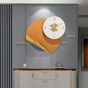 Современная креативная мода Роскошные Настенные часы из кованого железа, кафе, ресторан, настенные поделки, декор для домашней столовой, наклейка на стену