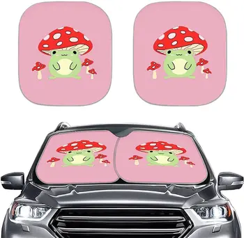 Солнцезащитный козырек Xpyiqun на лобовое стекло в виде грибной лягушки, автомобильный солнцезащитный козырек для женщин, милые аксессуары для интерьера, универсальные автомобильные солнцезащитные щитки Su