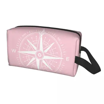 Старинный морской компас макияж сумка для женщин путешествия косметический организатор симпатичный коридорный якорь лодка для хранения туалетных принадлежностей сумки