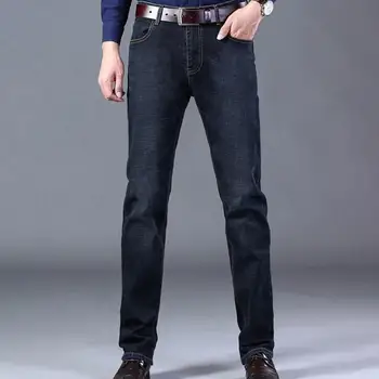 Стильные мужские весенние джинсы, прямые уличные джинсы с карманами, Длинные брюки, Летние Весенние джинсы