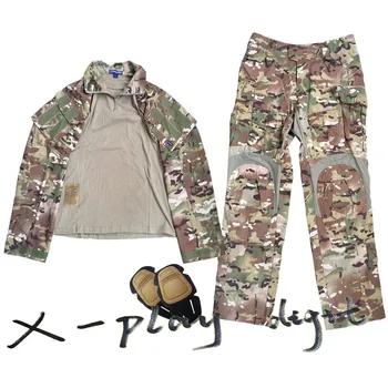 Тактический охотничий костюм лягушки цвета пустыни, комплект боевых брюк G3, тренировочный костюм, тактическая одежда на все сезоны, наколенники