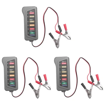 Тестер автомобильного аккумулятора и генератора переменного тока 3X 12V - Проверьте состояние аккумулятора и зарядку генератора переменного тока (светодиодная индикация)