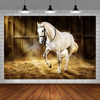 Фон для фотосъемки в стиле Вестерн Сельская местность Западный Ковбой, Лошадь в конюшне, Фотофон, реквизит для фотостудии, баннер, плакат