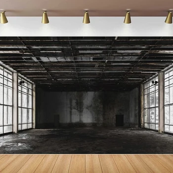 Фон для фотосъемки заброшенного здания, Потертый плакат с пустым складом, Запах интерьера дома, Фоновая фотостудия