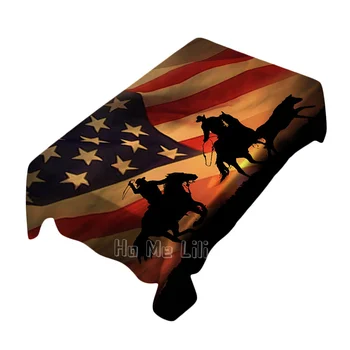 Фон команды с веревочным флагом американского ковбоя Цвета заката, прямоугольник скатерти в стиле фэнтези От Ho Me Lili