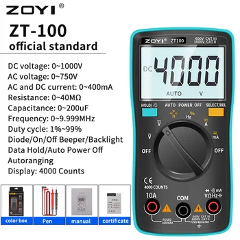 Цифровой мультиметр ZOYI измеритель подсветки напряжение Диодный Амперметр Вольтметр Частота Сопротивления ZT98 ZT100 ZT101 пиковое значение esr esr метр