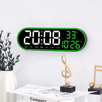 Цифровые часы со светодиодной подсветкой в цветной рамке, температура, Дата, время, Неделя, двойной будильник, электронные часы, настенные часы для спальни