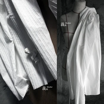 Черный белый тяжелой текстурой футболка хлопок ткань дизайнерская ткань хлопчатобумажная ткань свадебное платье тюль материал ткани для пэчворка