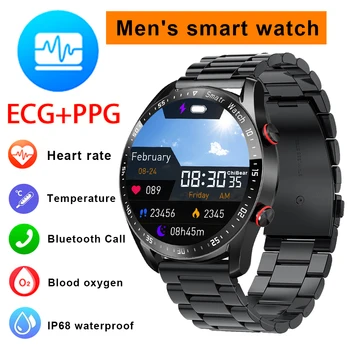 ЭКГ + PPG Bluetooth Вызов Смарт-часы для мужчин с полным сенсорным экраном Спортивные Мужские часы Здоровье GPS Фитнес-Трекер Мужские Умные Часы для Android